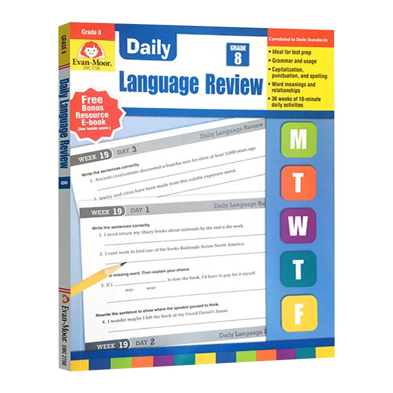 

Evan-Moor Daily Language Review, Grade 8 TE Workbook,aged 10 11 12 13, English book 9781608236572