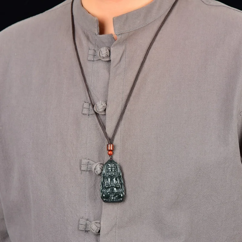 

Exquisite Hetian Jade Avalokitesvara Pendant
