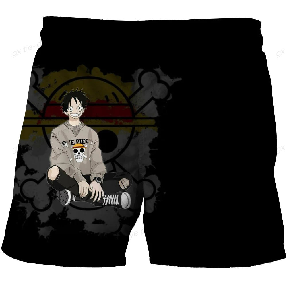 2024 venda quente calças de praia para crianças uma peça luffy shorts calças meninas meninos harajuku calças para homens 3d dos desenhos animados