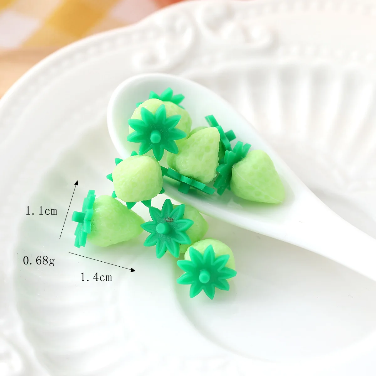 Kawaii Mini Harz Simulation Erdbeere Zubehör Dekoration Miniatur Handwerk Material Verschönerung Cabochon 20 teil/los – Detail 6