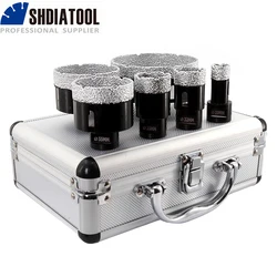 SHDIATOOL 6pcs Diamond Drill Bits Set Core Bits 20+32+35+55+68+100mm M14 Thread Ceramic Quartz Masonry Tile Drilling Crowns Kit