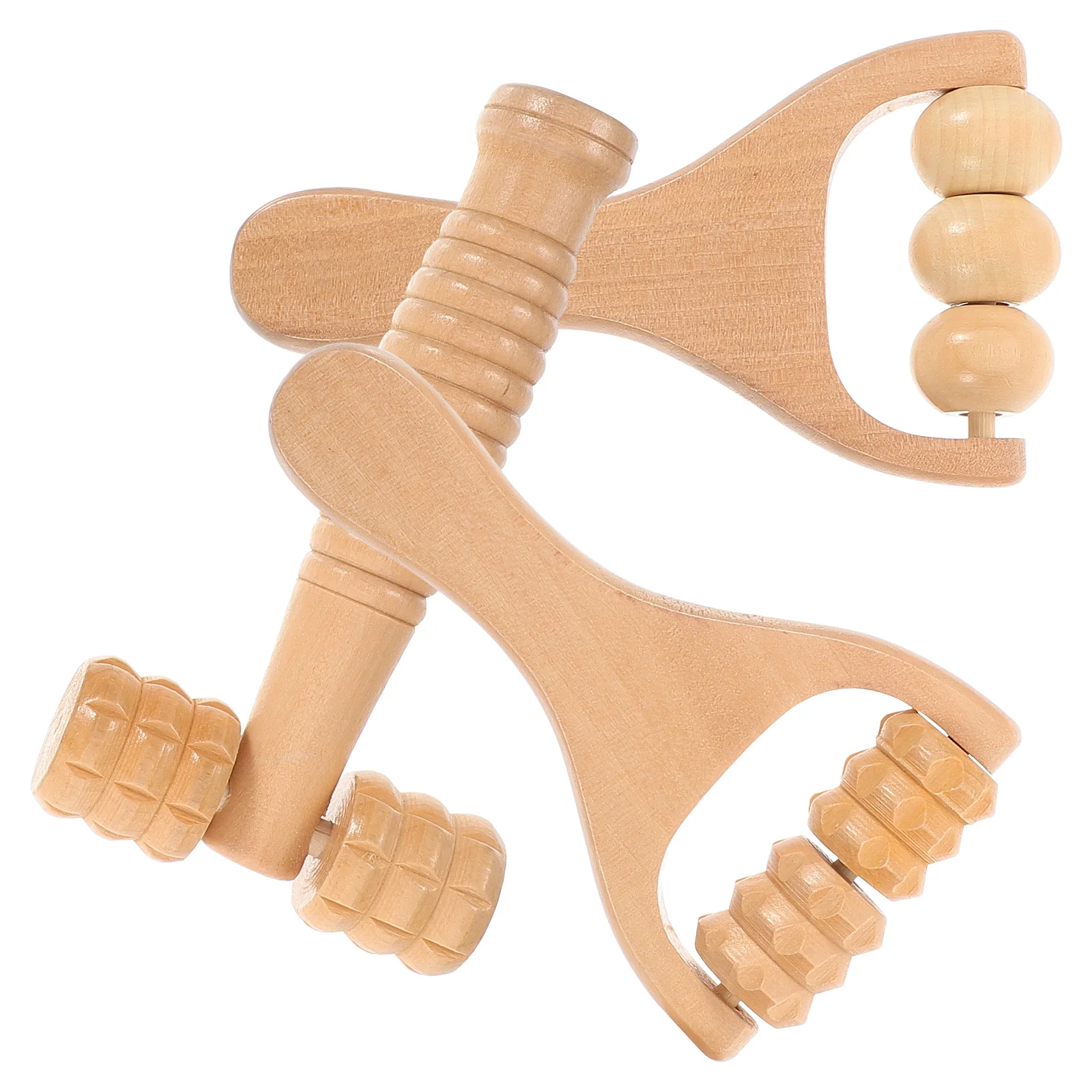 3 Pcs Massage Tools Kit Back Roller Neck Massager Foot Wood Stick Balls Rollers Wooden Scroll Wheel Baby