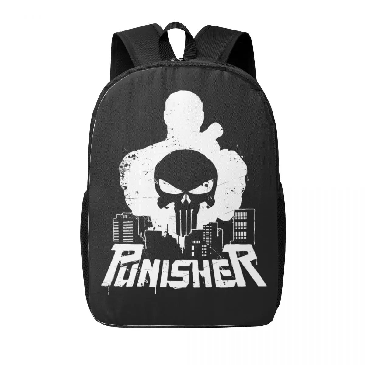 Custom Punisher Skyline Travel Backpack Women Men School Laptop Bookbag College Student Daypack Bags