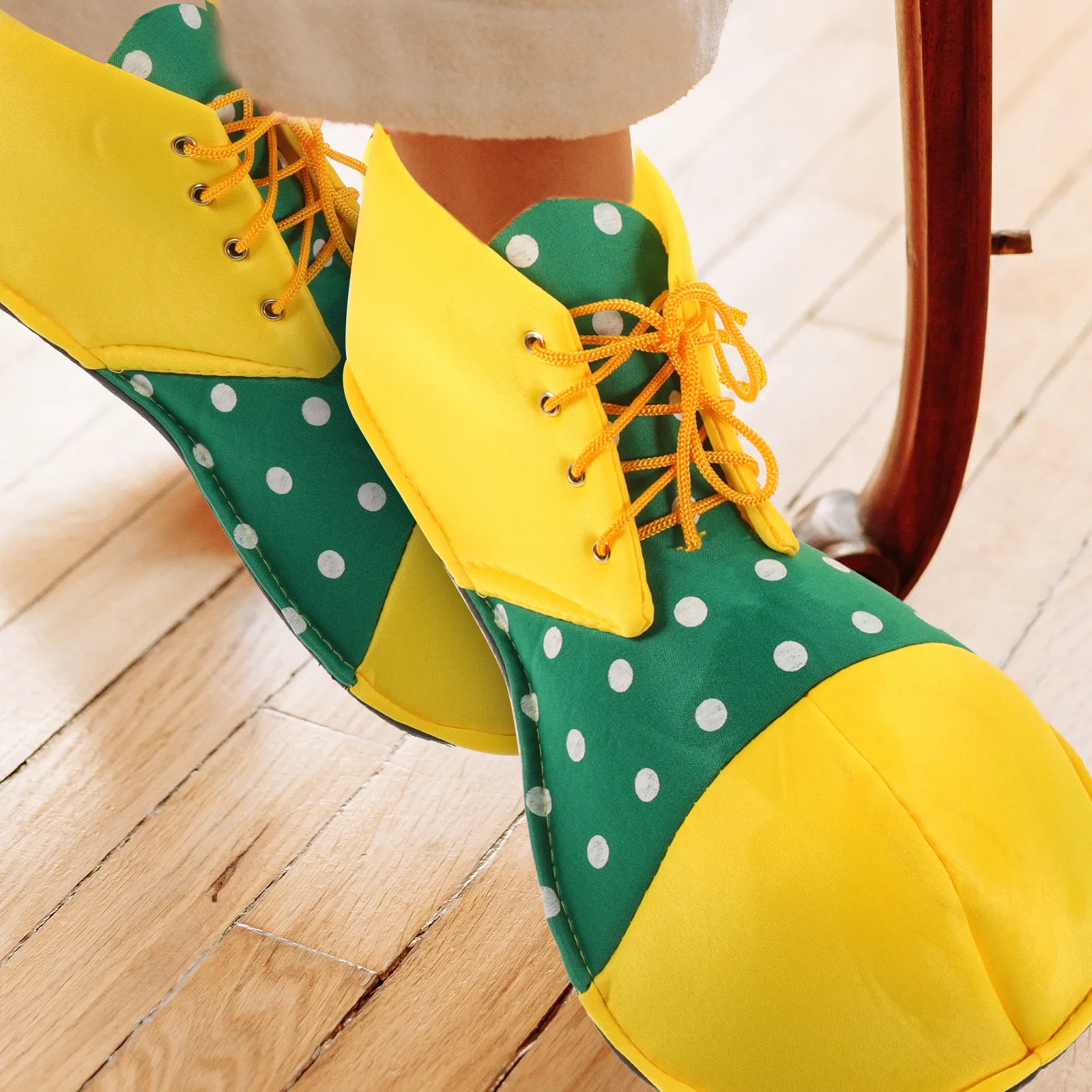 Adult Clown Shoes Oversized Fun Design Bright Colors Adjustable String Tie Easy on Off for Masquerade Carnival Halloween Party