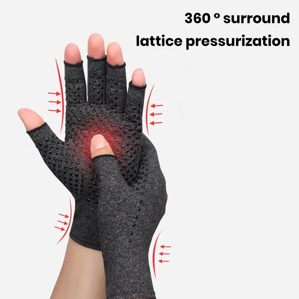 Paire de gants de compression sans doigts pour l'arthrite, mitaines pour la thérapie génitale