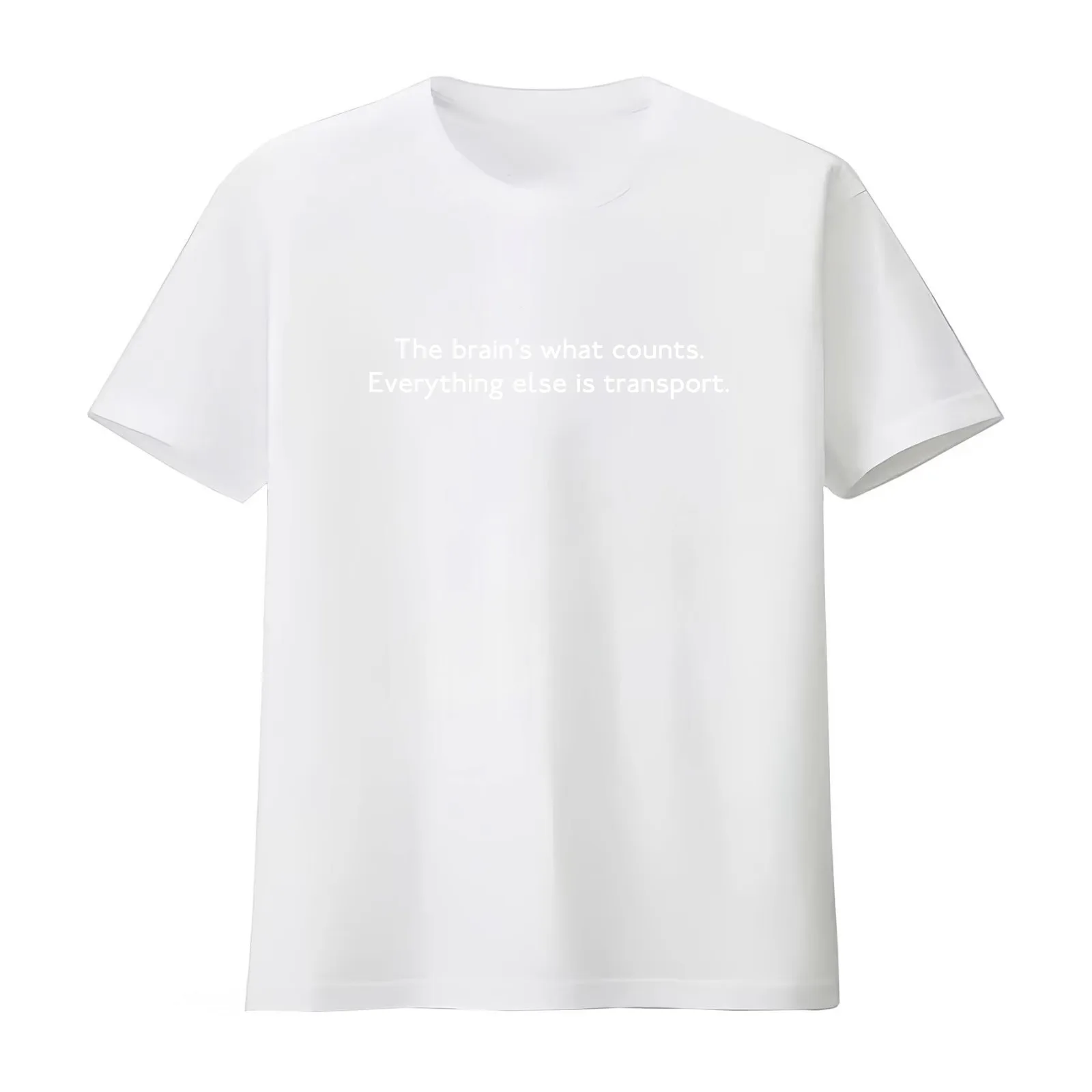 The Brain's What Counts T-Shirt Summer Casual Cotton Tee Oversized Streetwear Tops Vintage Graphic Print Unisex Men Women