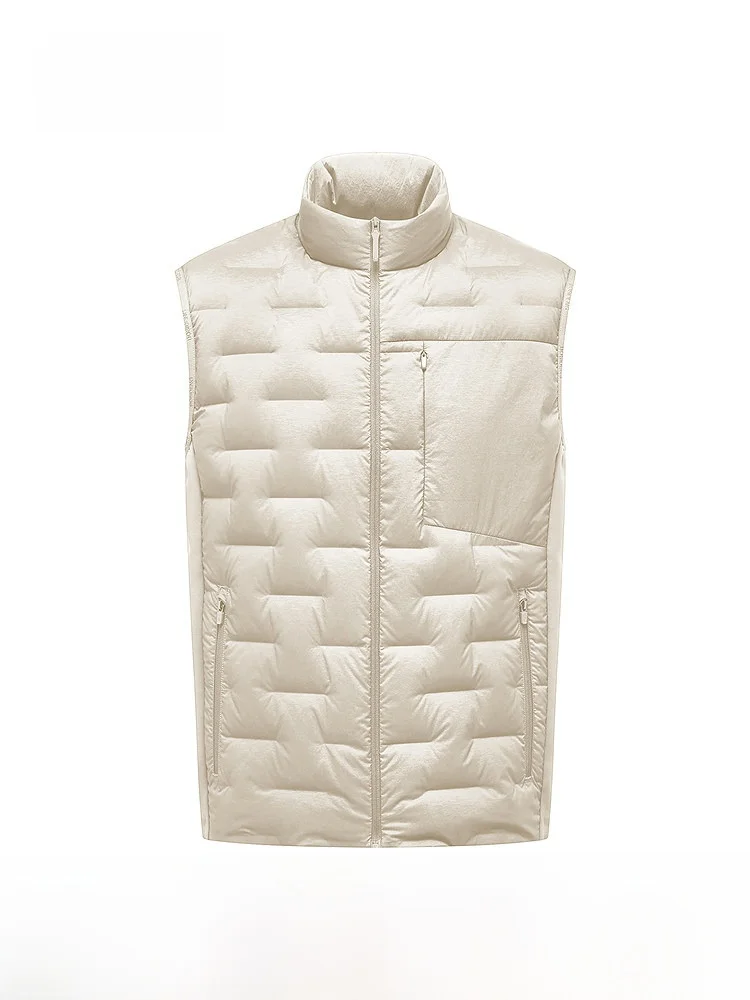 

Легкий пуховый жилет Bosideng для мужчин, с воротником-стойкой, из полиэфирного волокна, теплый, повседневный, короткий, устойчивый к разрывам