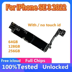 Bilashmart Unlocked Motherboard iPhone SE 3 2022 Clean iCloud Logic Board IOS System Original Mainboard With/No Touch ID 64/128/256gb