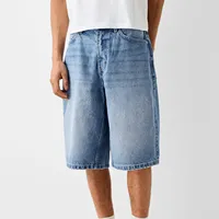 Baggy Jeans Shorts for Men Casual Loose Fit Wide Leg Denim Jorts Y2K Vintage Hip Hop Skateboard Long Jorts Male Streetwear