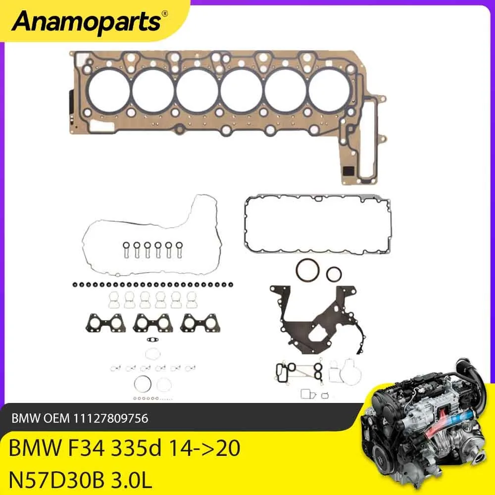 Engine Parts Full Head Gasket Set Fit 3.0 L N57 For BMW F34 335d X5 X6 E70 E71 E90 N57D30A N57D30B 3.0L L6 Diesel 11128509153