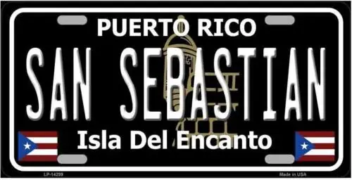 San Puerto Rico Black License Plate / Sign / Plaque Aluminum