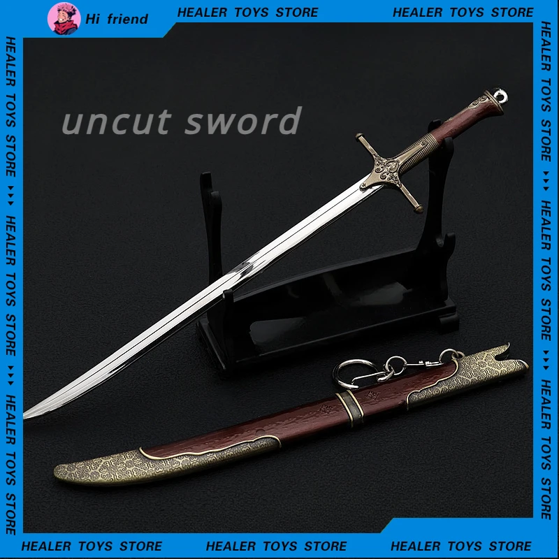 Espada de caza salvaje, arma de Iris, arma Medieval de Metal, modelo de espada samurái de 22cm, llavero, adorno, juguete para regalo periférico para Coser