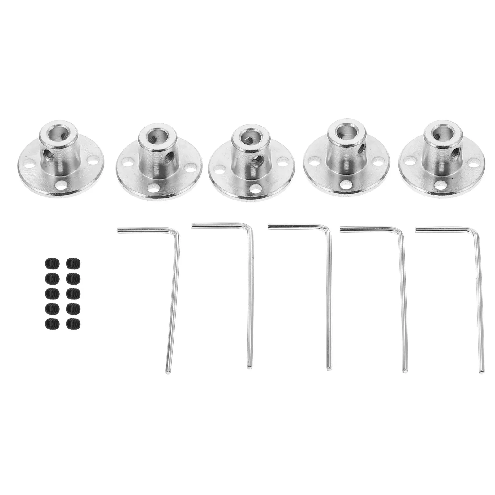 10Pcs 5Mm Rigid Flange Coupling Premium Hardened Steel Motor Shaft Coupler for Rc Airplane Boat DIY Cnc Printer Guide Bearing