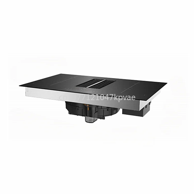 Downdraft Range Hood with Induction Cooker Built-in Tempered Glass Flow in Hood