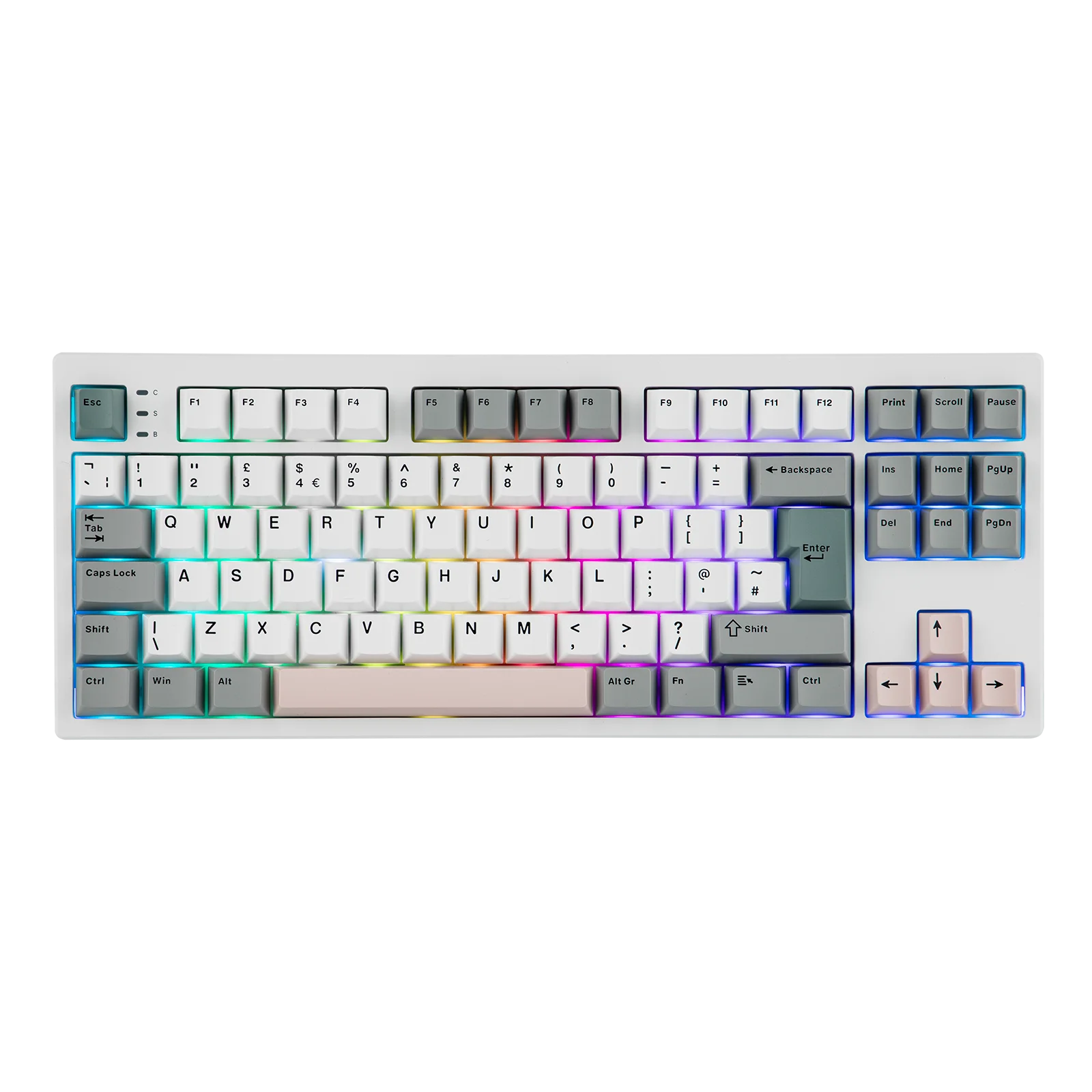 

EPOMAKER TH87 ISO-UK TKL Layout Проводная/BT/2,4 ГГц Беспроводная механическая клавиатура NKRO с аккумулятором емкостью 10000 мАч и подсветкой RGB