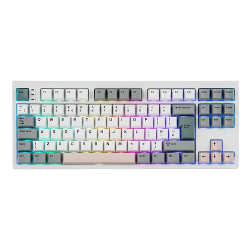 EPOMAKER TH87 ISO-UK TKL Teclado mecánico NKRO inalámbrico con cable/BT/2,4 Ghz con batería de 10000 mAh y luz RGB