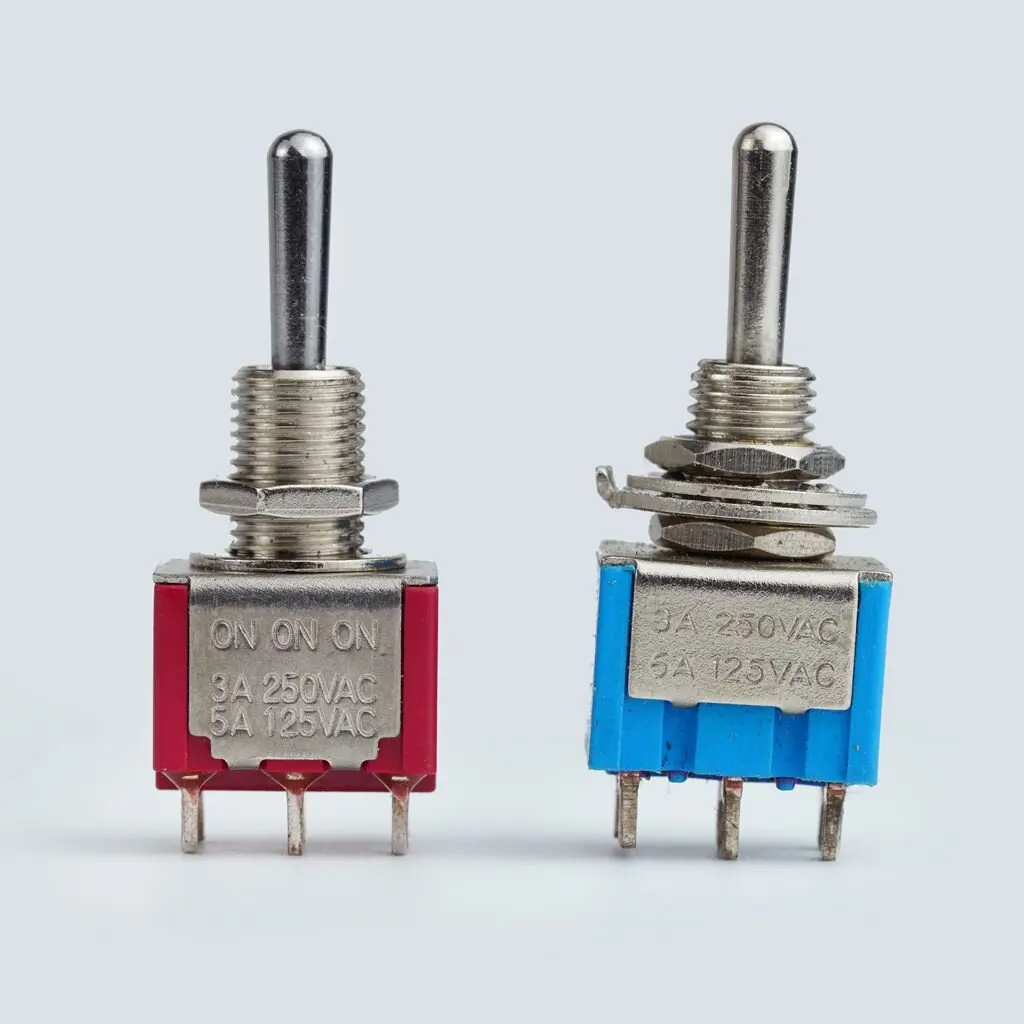 3 Position Guitar Mini Toggle Switch ON/NO/ON 6 PIN Car/Boat Red/Blue - Electrical Component