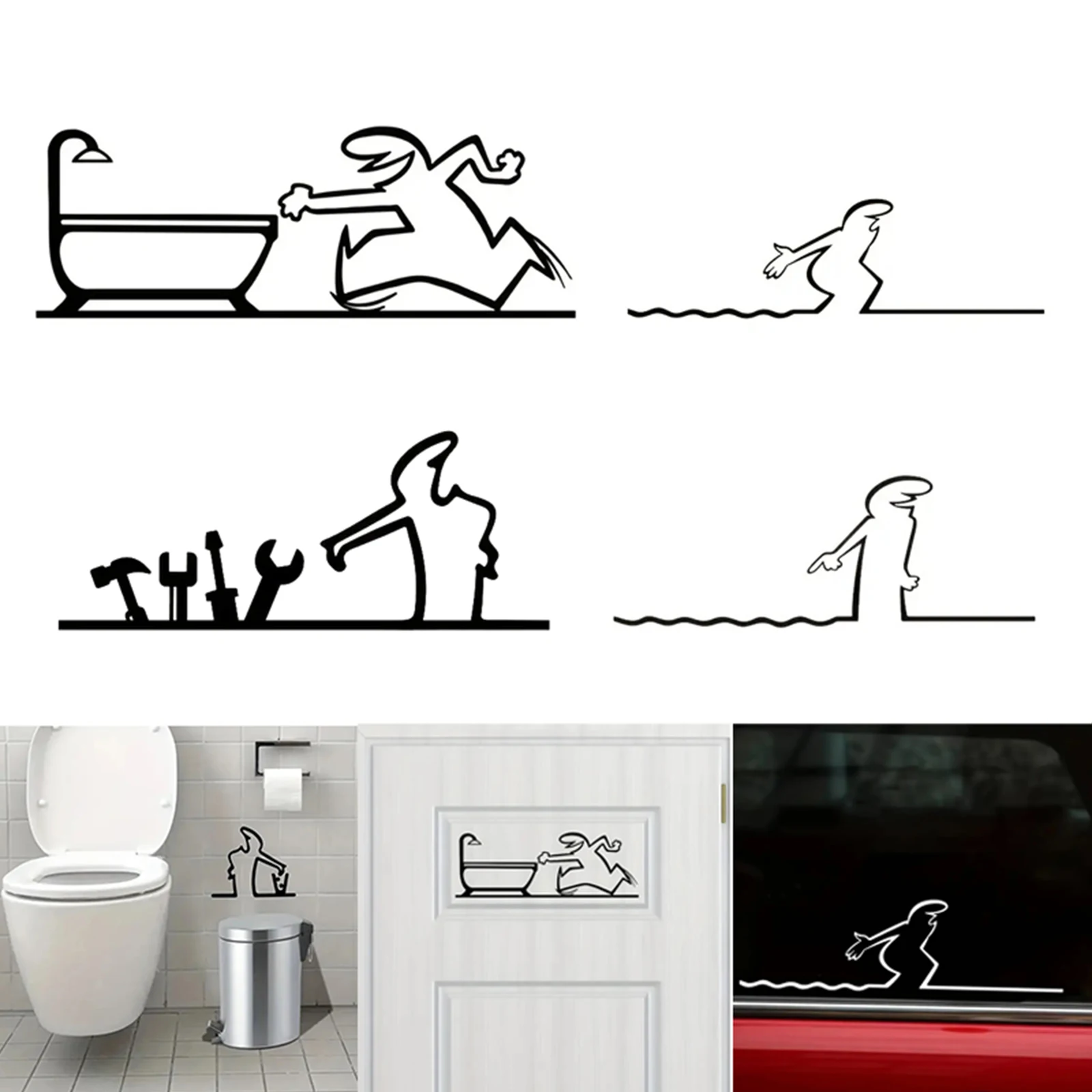 1 Pc La Linea Line Art Wall Sticker Minimalist Self-Adhesive Waterproof Decal For Walls, Doors, Glass, Cars Home Decoration