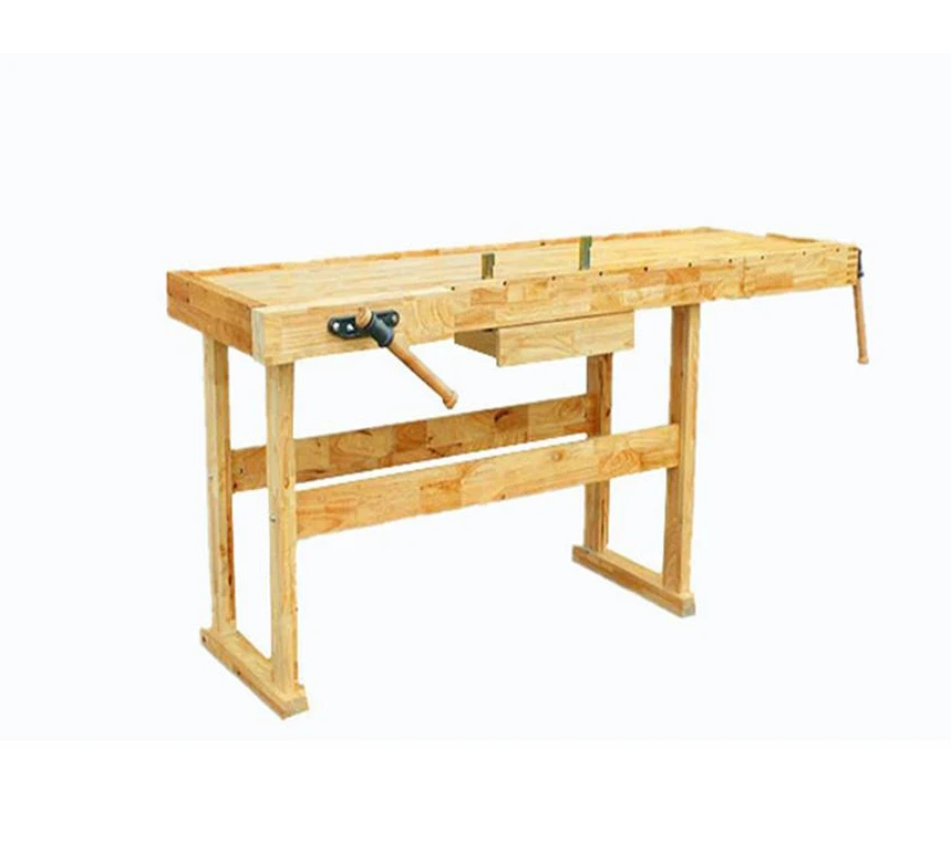 multifunction rubber wood woodworking workbench with vise