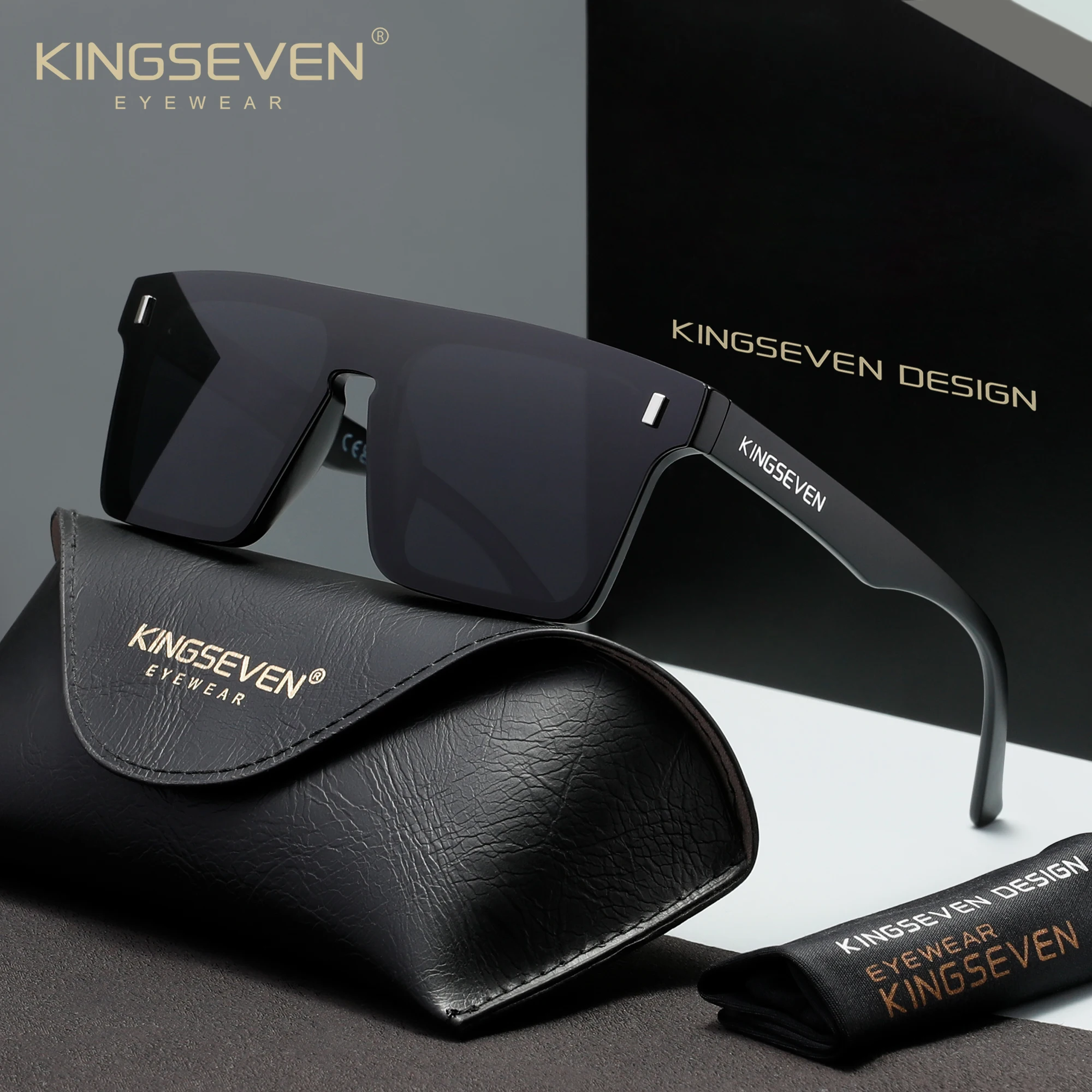 KINGSEVEN Lunettes de soleil pour hommes et femmes, anti-éblouissement, polarisées, UV400, lunettes 