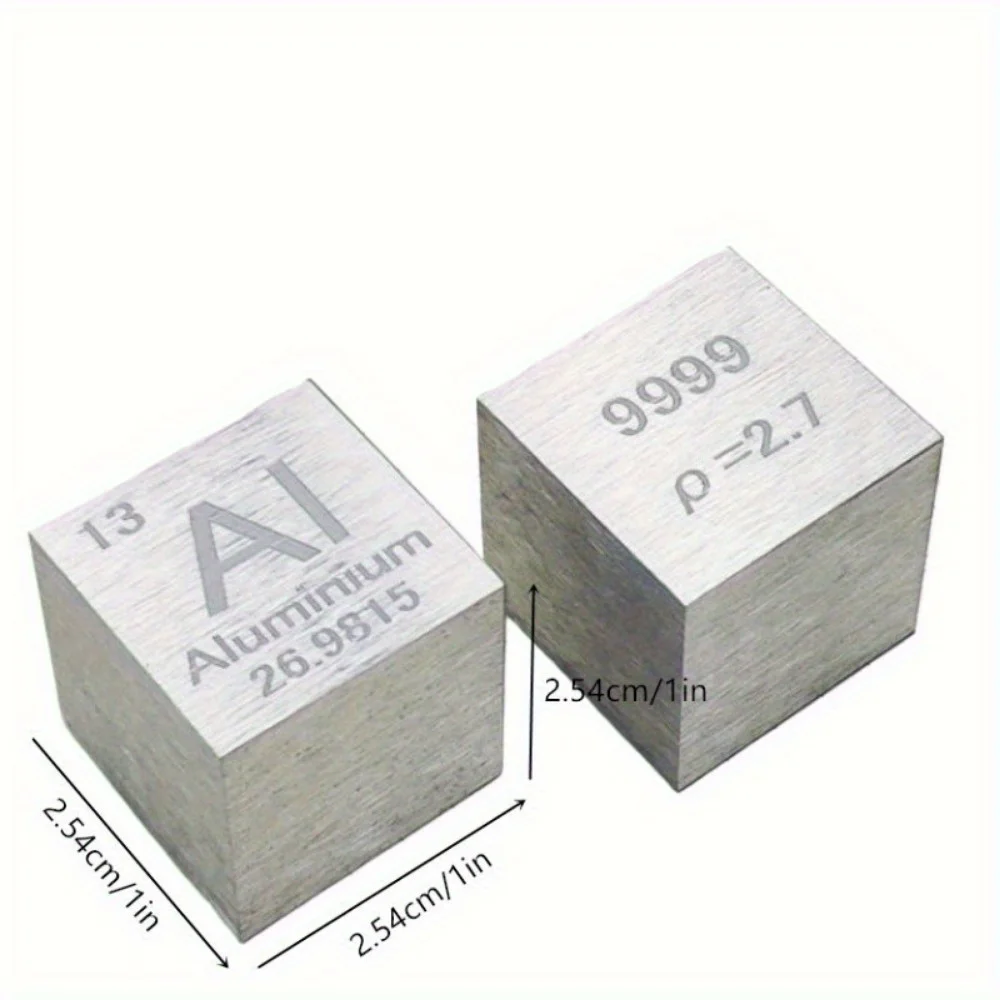 Imagem -03 - Tabela Periódica de Elementos Esculpidos Alta Pureza 999 de Alumínio Puro 25.4 mm Coleção de Cubos Exibição de Presente Pol