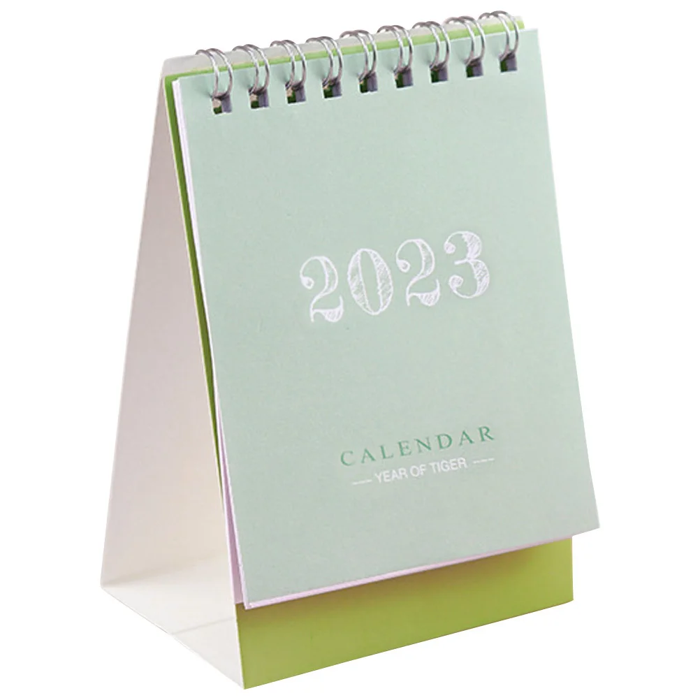 Creative Small Calendar 2023 Paper Desktop Organizer Simple Style for Plan Tracking Lightweight Easy Carry
