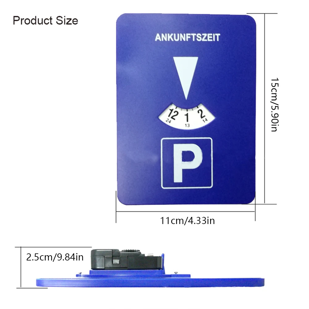 1PC Parkeerschijf Timer Plastic Schijf Parkeertijd Tool Draagbare Parkeerplaats Klok Aankomst Tijdweergave Timer Klok GEEN BATTERIJ