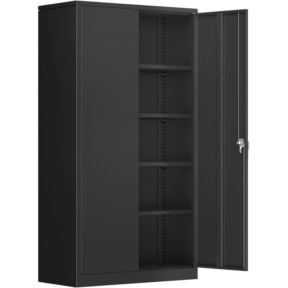 

Steel SnapIt Storage Cabinet72"Locking Metal Garage Storage Cabinet with 4 Adjustable Shelves,2 Doors and Lock for File,Office