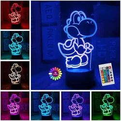 Yoshi 3D Illusion LED Night Light 16 Colors Gradual Changing Touch Switch USB Table Lamp for Holiday Gifts or Home Decorations