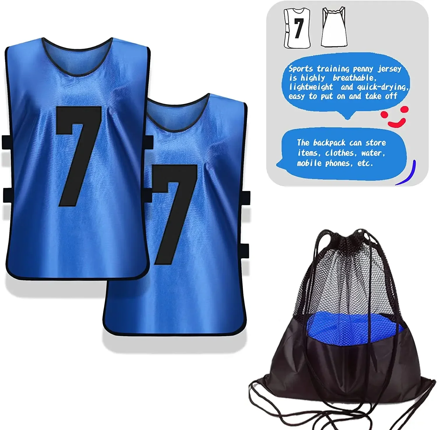 เสื้อกั๊กซ้อมฟุตบอลสำหรับผู้ใหญ่และเยาวชน 12 ชิ้น เสื้อฝึกซ้อมหมายเลขสำหรับกีฬาทีม เสื้อพินนี่สำหรับฮอกกี้สนามและบาสเก็ตบอล