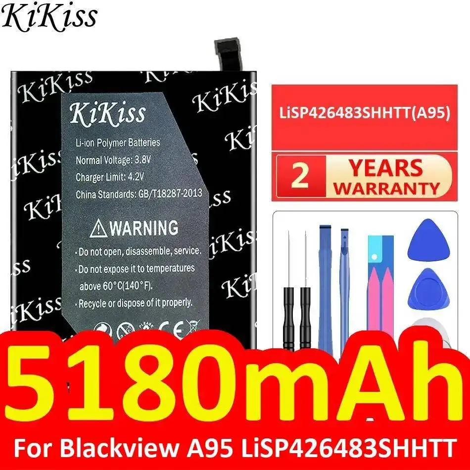 

Mobile Phone Battery For Blackview A95 Good Low-Temperature Performance LiSP426483SHHTT A95 5180mAh Reliable Replacement