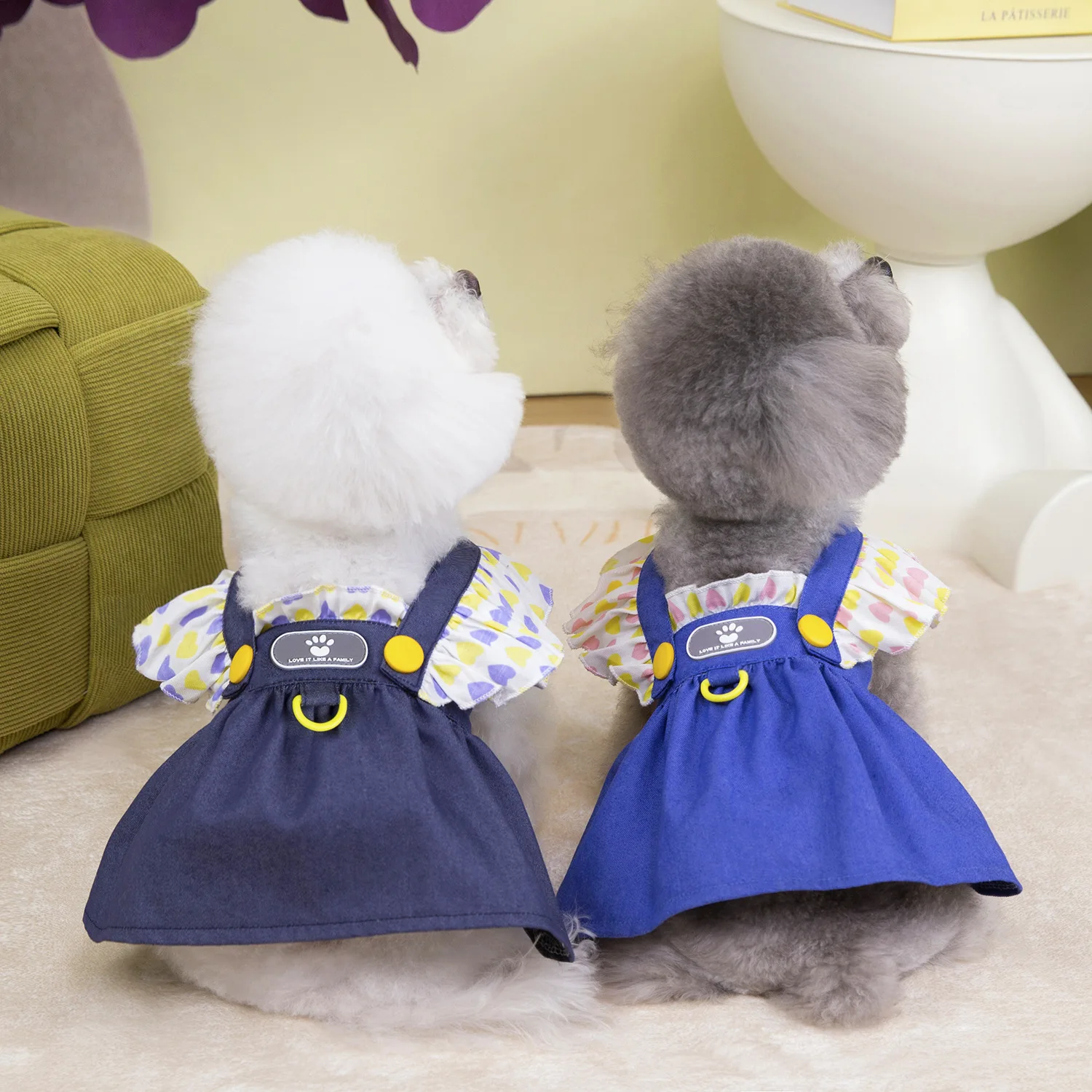 

The New Teddy Bichon Denim Princess Dress Pet Dress Anti-Scratch Silk Breathable Small Dogs Out Tide Clothing