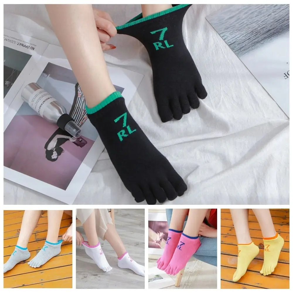 1 Pair EU36-40 Five Finger Socks Mesh Cotton No Show Ankle Socks Breathable Anti Friction Women's Short Socks Spring Summer