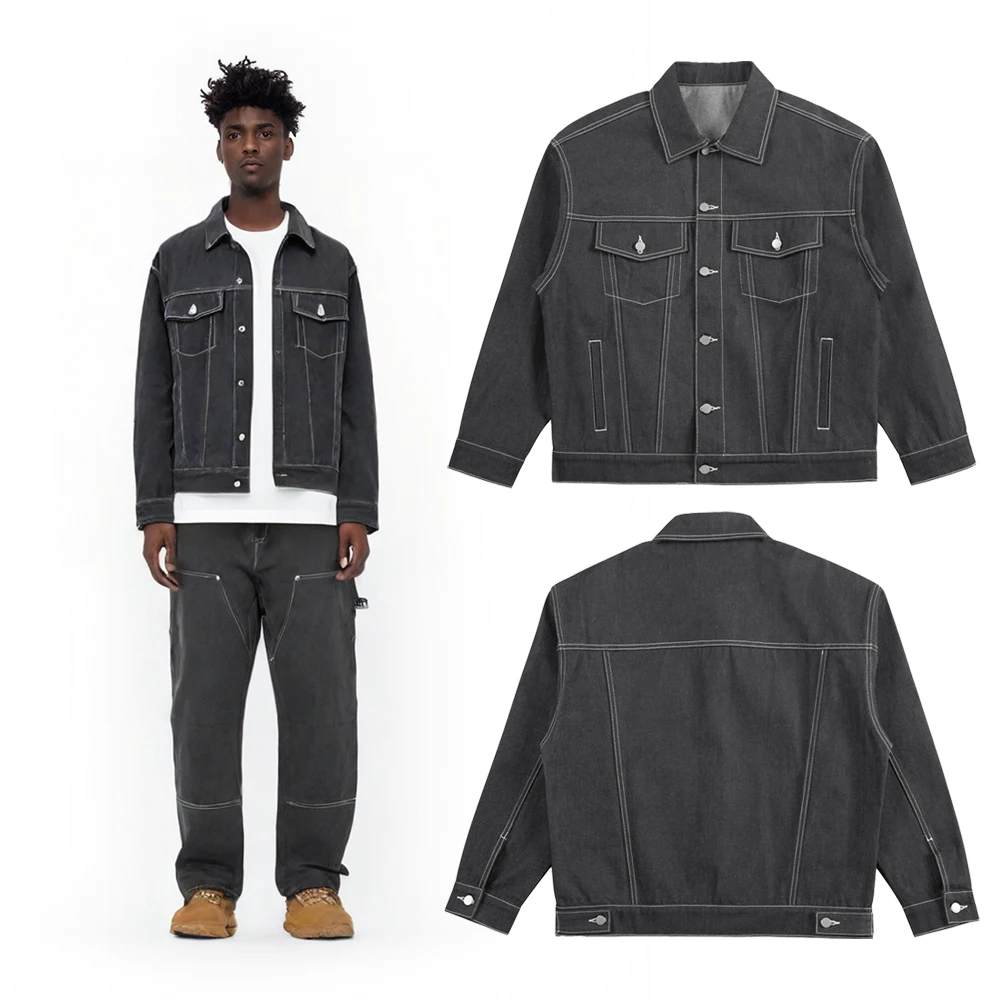 

Зимняя уличная одежда, мужские однотонные джинсовые куртки, мотоциклетная куртка в уличном стиле, повседневные ретро-винтажные джинсовые пальто в стиле хип-хоп