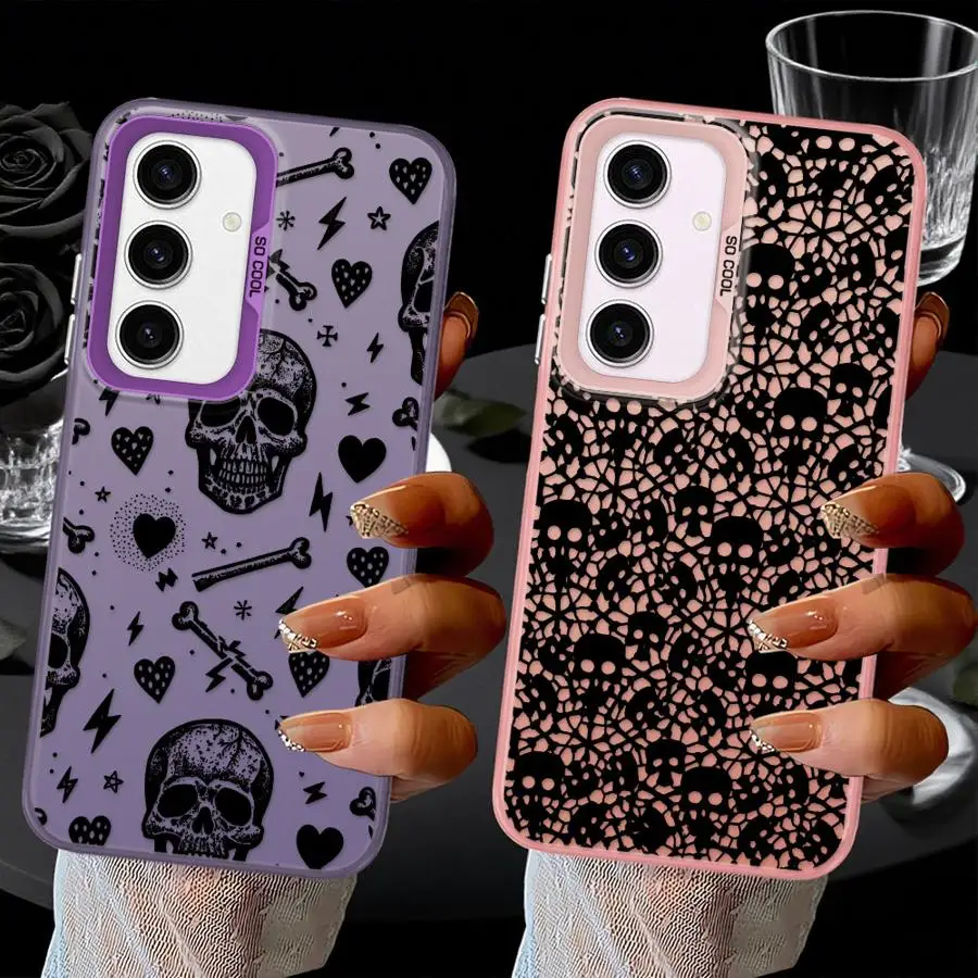 Skull Bone Heart Lightning Case for Samsung Galaxy A32 A36 A17 A52 A25 A73 A12 A54 A13 A16 A34 A14 A56 A23 A71 A72 Phone Cover