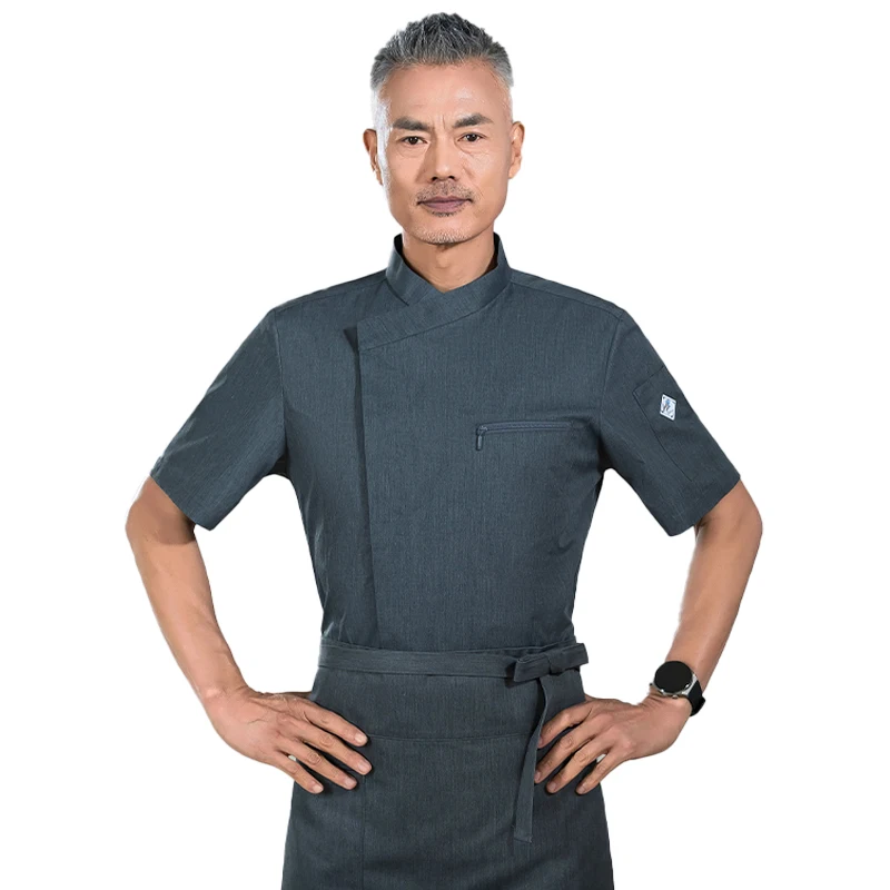 Pizza Chef Jackets Restaurant Short Sleeve Kitchen Shirt Bakery Cooking Cook Uniform Hotel Cater Overalls Dining Hall Clothing