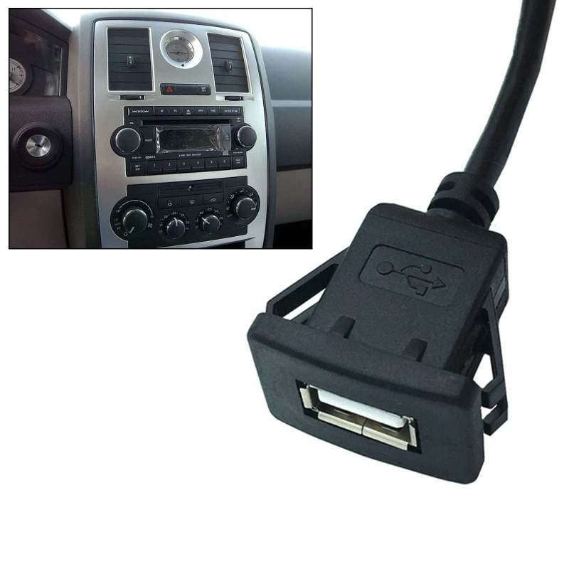 

Car Dashboard Flush Mount Audio Line USB 2.0 Port Panel Extension Cable Male to Female Socket Excellent Plastic Adapter H9EE