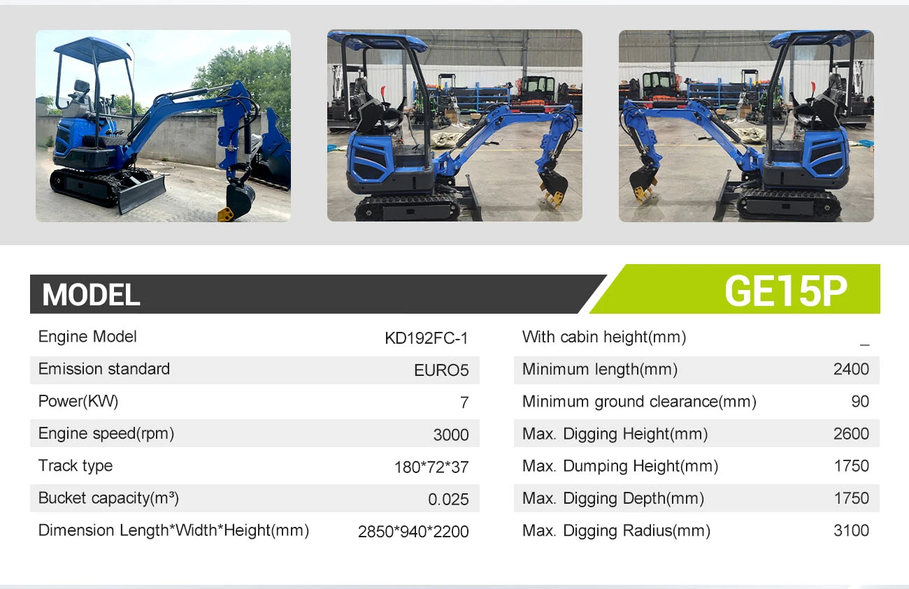 Maßgefertigter Mini-Bagger 1,5 Tonnen EURO 5 EPA Kleiner Bagger Schnelle Lieferung Fabrik Großhandelsangebot – Detail 16