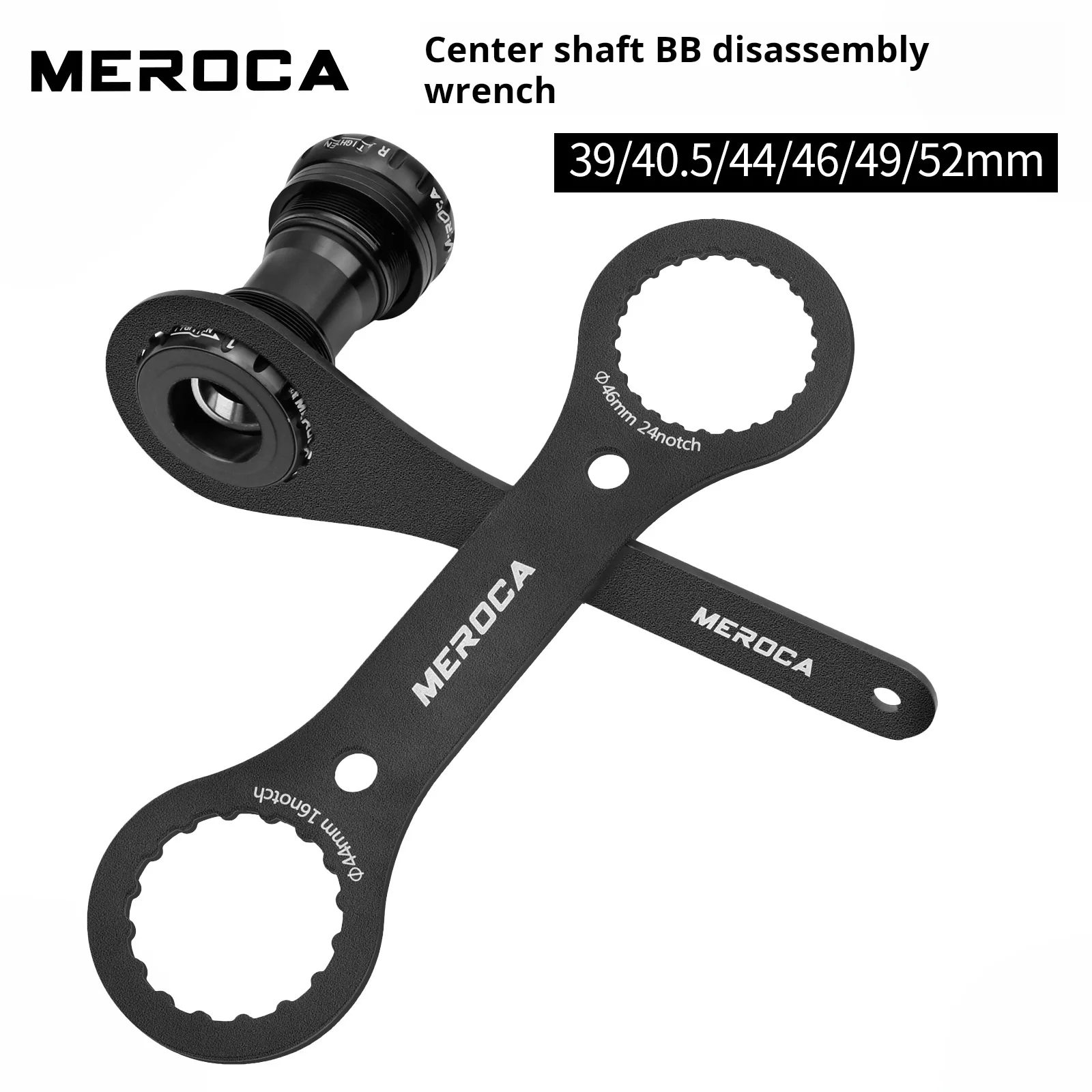 MEROCA Bicycle Bottom Bracket Wrench 44/46/39/40.5/49/52mm 16/24 Notch T47 Notch for IXF GXP Install Repair Bike Tool