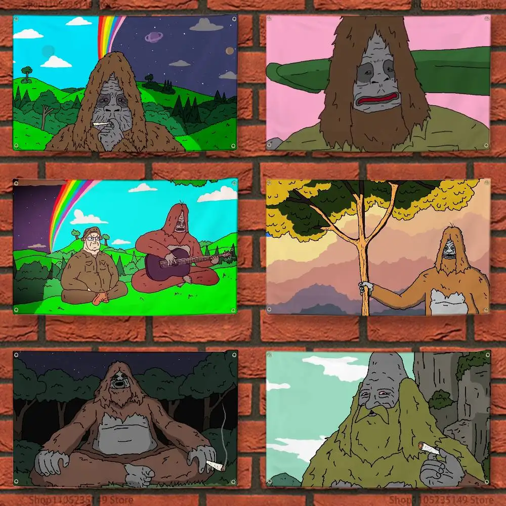 

Sassy the Sasquatch Flag Custom Flags Wall Hanging Tapestry Outdoor Decorative flag Background Blanket