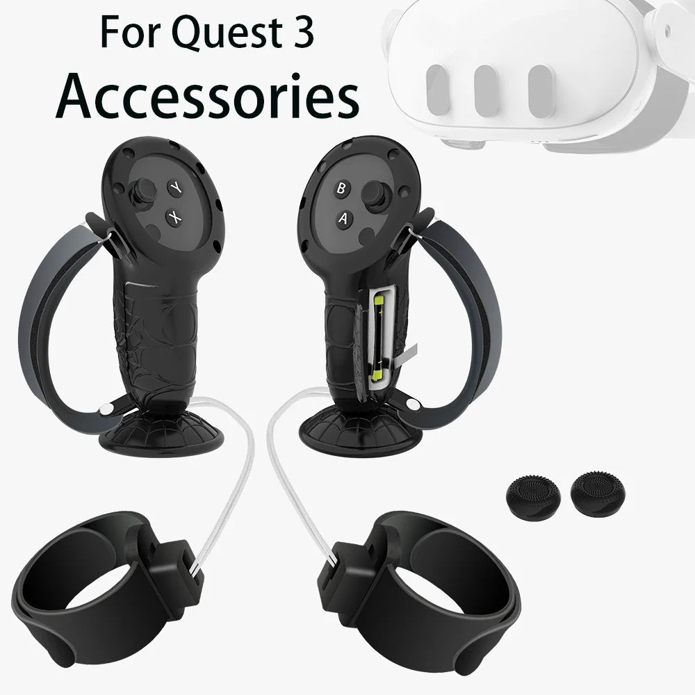 

Силиконовая втулка для контроллера Quest 3, дышащая прочная Вертикальная настольная подставка, легкая установка, аксессуары VR для Meta Quest 3