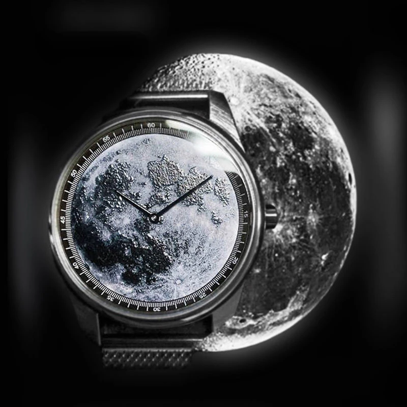 Reloj de Arte de Planeta y Luna para niños, reloj de astronomía de superficie Lunar, relojes geniales para estudiantes, regalo de Navidad