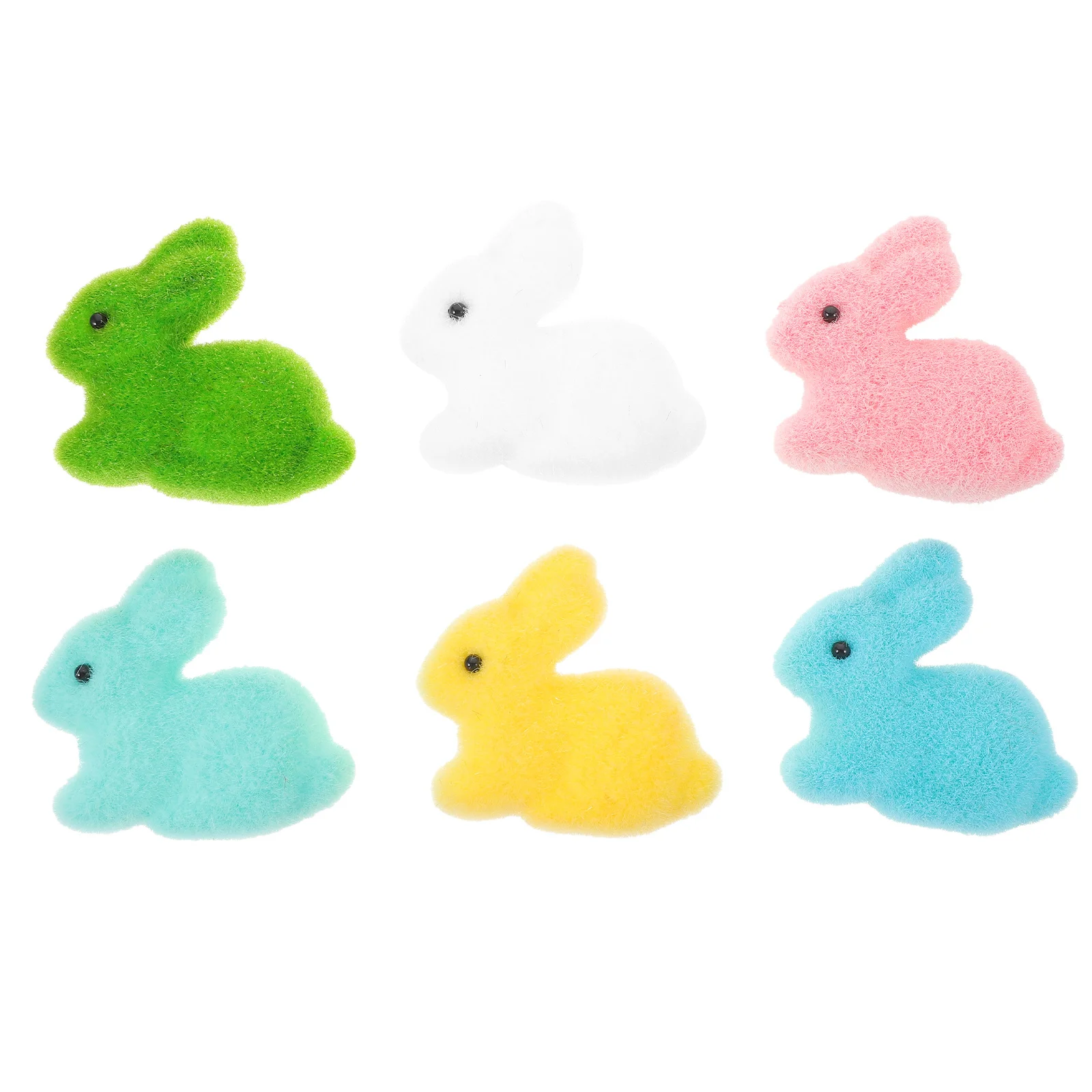 

6Pcs Rabbit Figurines Foam Mini Bunny Decorations Easter Party Tabletop Ornaments Garden Desktop Decor