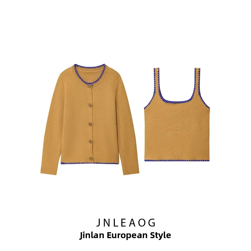 

JNLEAOG, осенняя новая женская вязаная куртка с вышивкой, цветная блузка, ветрозащитная длинная верхняя одежда из полиэфирного волокна све