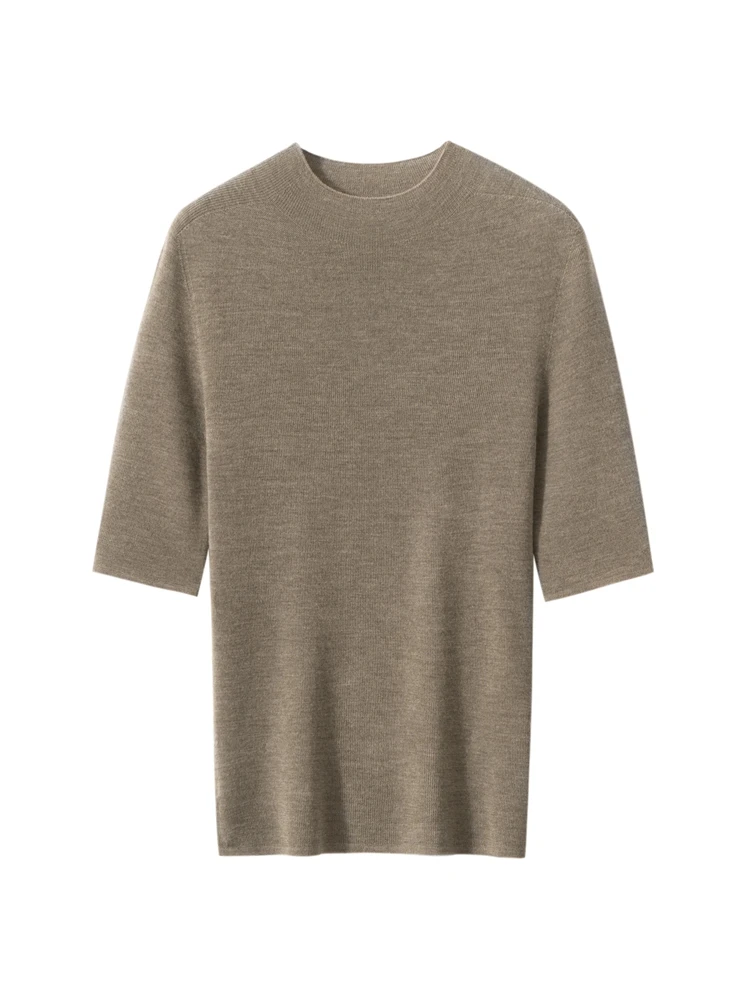 

Pure Wool Thin ort Sve Knitted Base Layer Top for Women Slim Fit Sli Versatile Yangzi Yarn Precision Spun f High ...