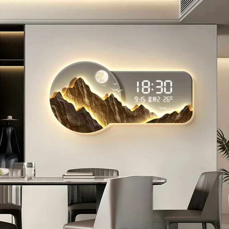 Modern Art Mural Wall Watch Chinese Style Bedrooms Stylish Designer Creative Clock Wall Aesthetic Wanduhr Ornaments Home Decor