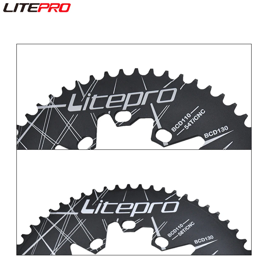 Litepro Road Bicycle Oval Chainring BCD110/130 MTB Chainwheel 54T 56T 58T Crankset Sprocket