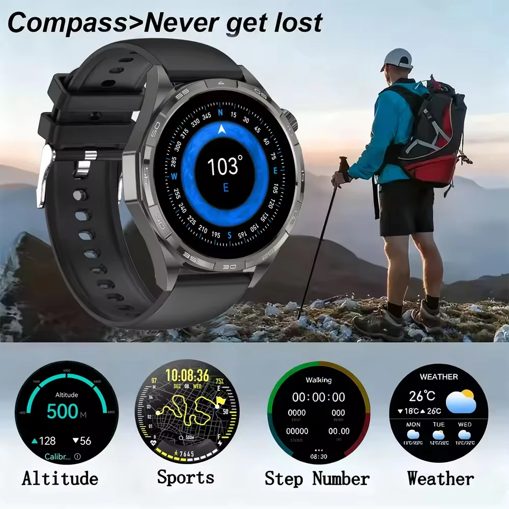 2026 ساعة جديدة GT 6 Pro 46 مللي متر Smartwatch الرجال 1.5 "AMOLED شاشة 7 أيام عمر البطارية 300 mAh بطارية GPS NFC iOS أندرويد النساء الهدايا #6