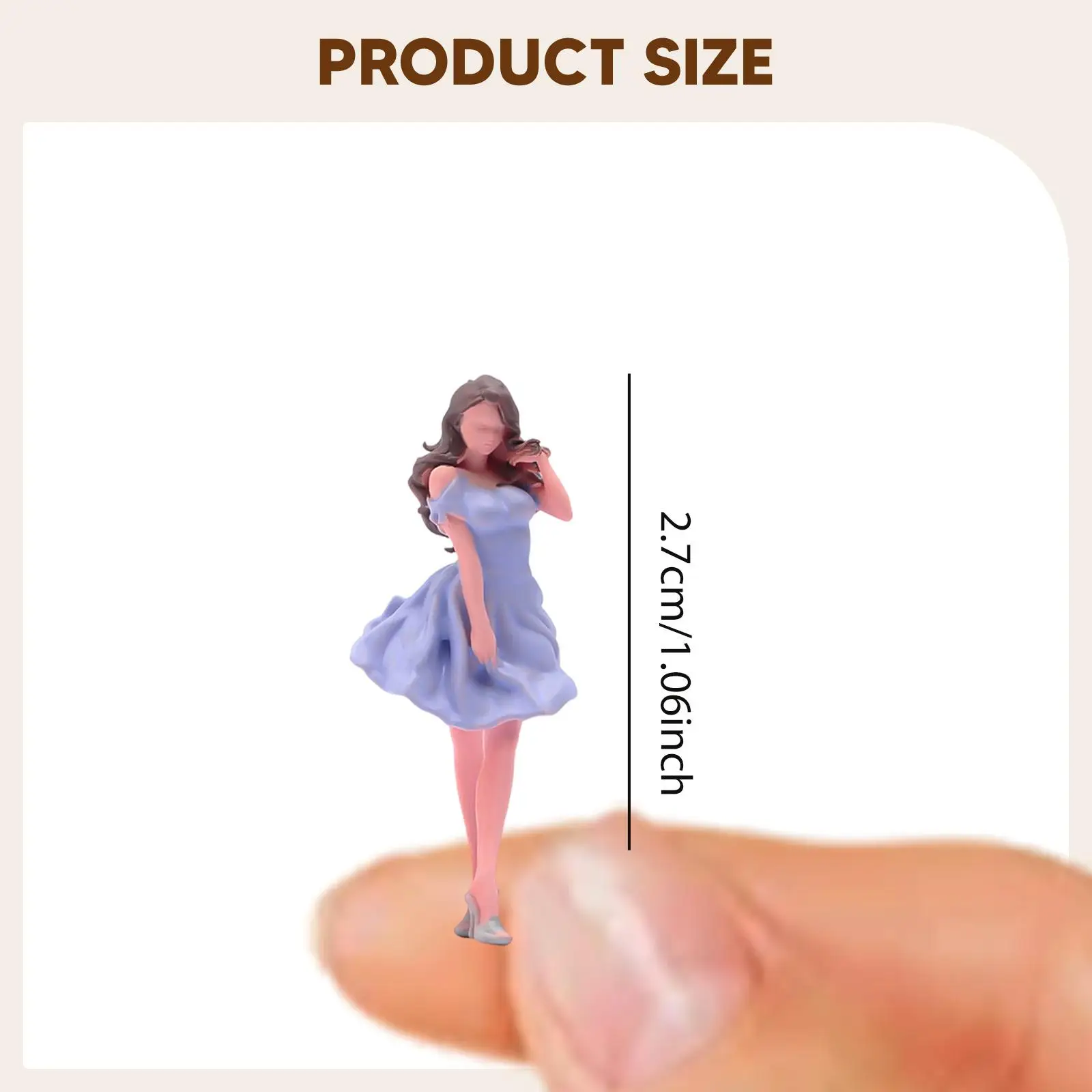 Figura Miniatura de Menina em Escala 1/64 para Diorama, Modelo de Pessoas Minúsculas para Cenário em Miniatura