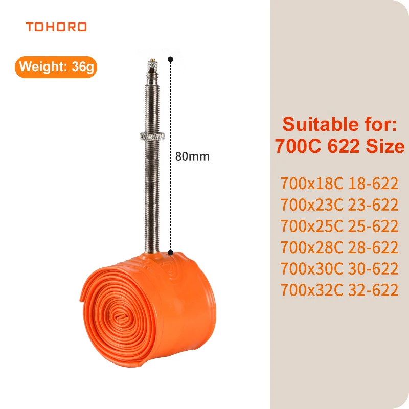 

30g 700 x 23 25 28 Road Bicycle TPU Tire 45/65/85mm Length French Valve Super Light Tubing